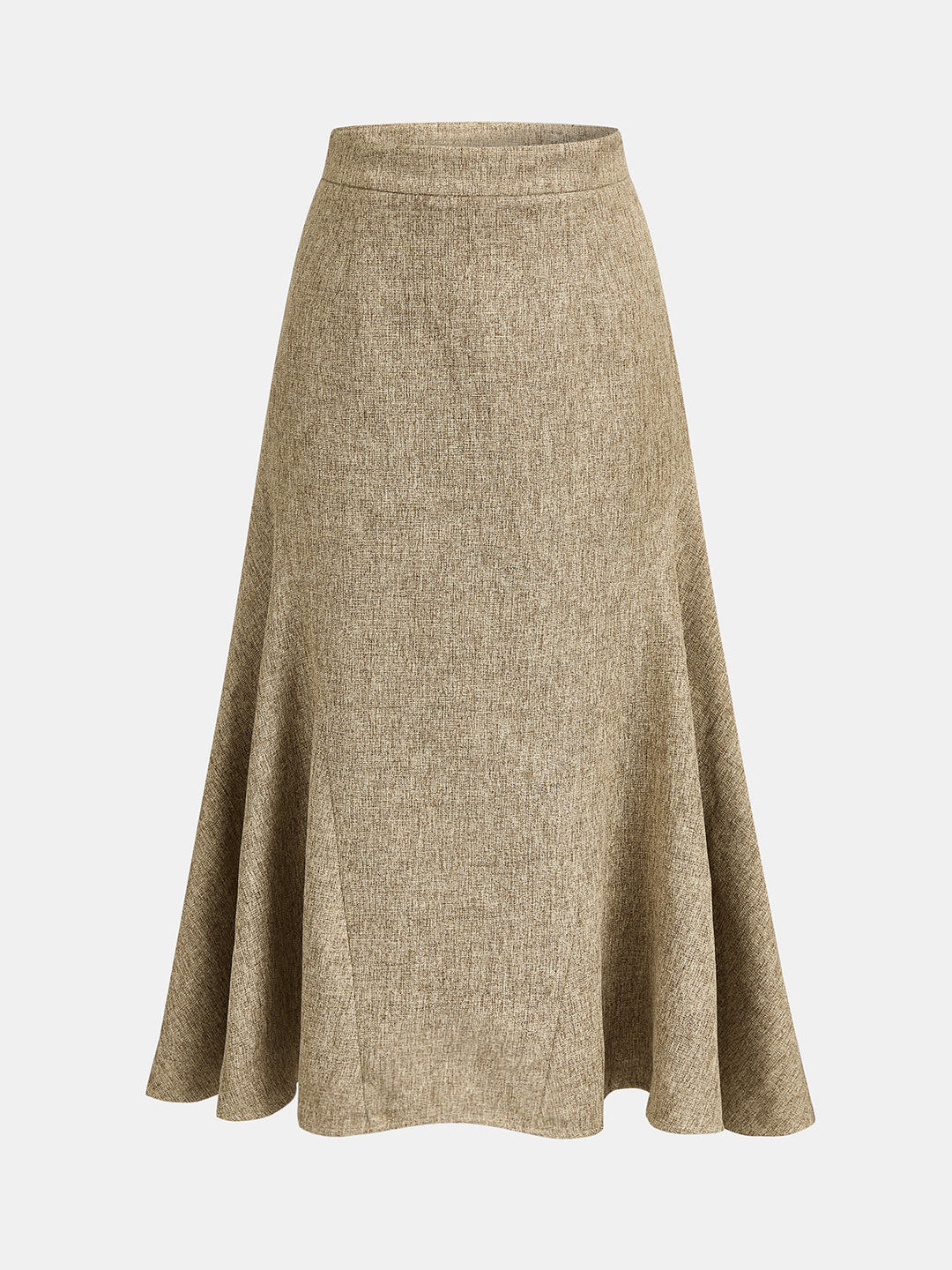 Tweed Mid Waist Flared Midi Skirt — women's skirts, front view