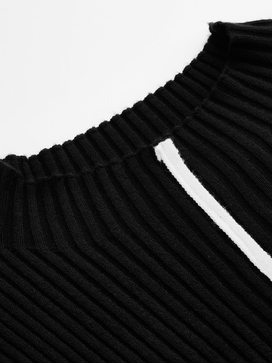 Contrast Trim Ribbed Knit Bodycon Dress