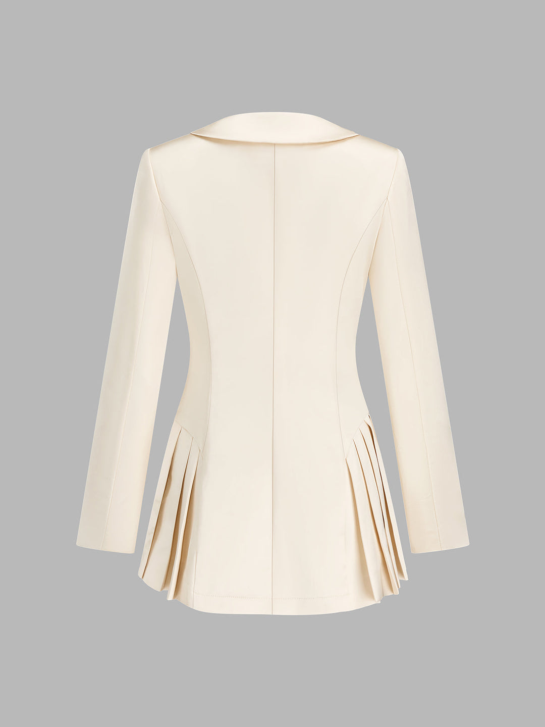 Shawl Lapel Pleated Hem Satin Tailored Blazer