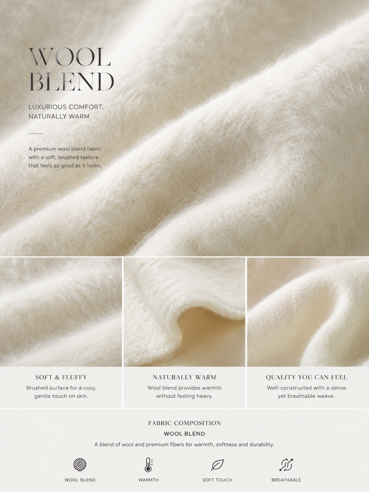 Fuzzy Button Short Wool Coat