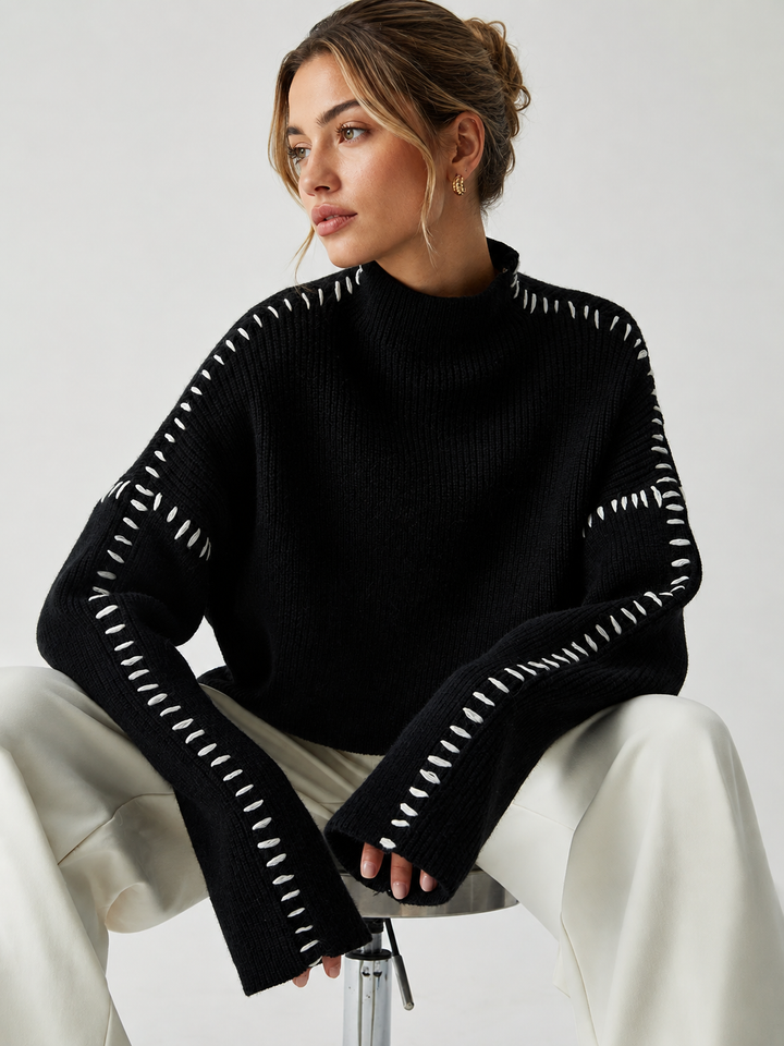 Shift The Focus Oversized Mock Neck Sweater