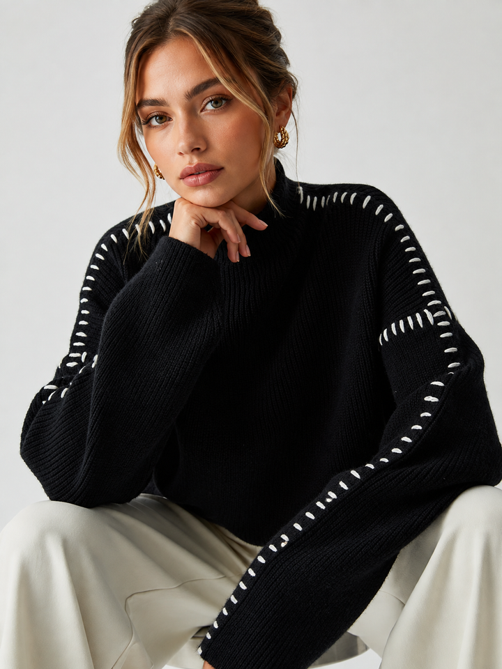 Shift The Focus Oversized Mock Neck Sweater