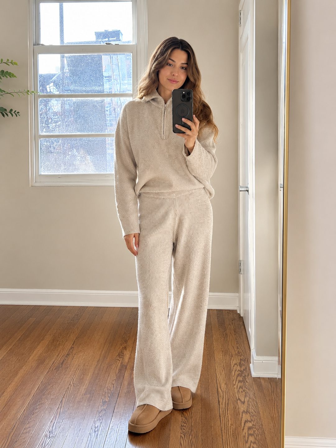Wool-Blend Zipper Sweater Co-ords