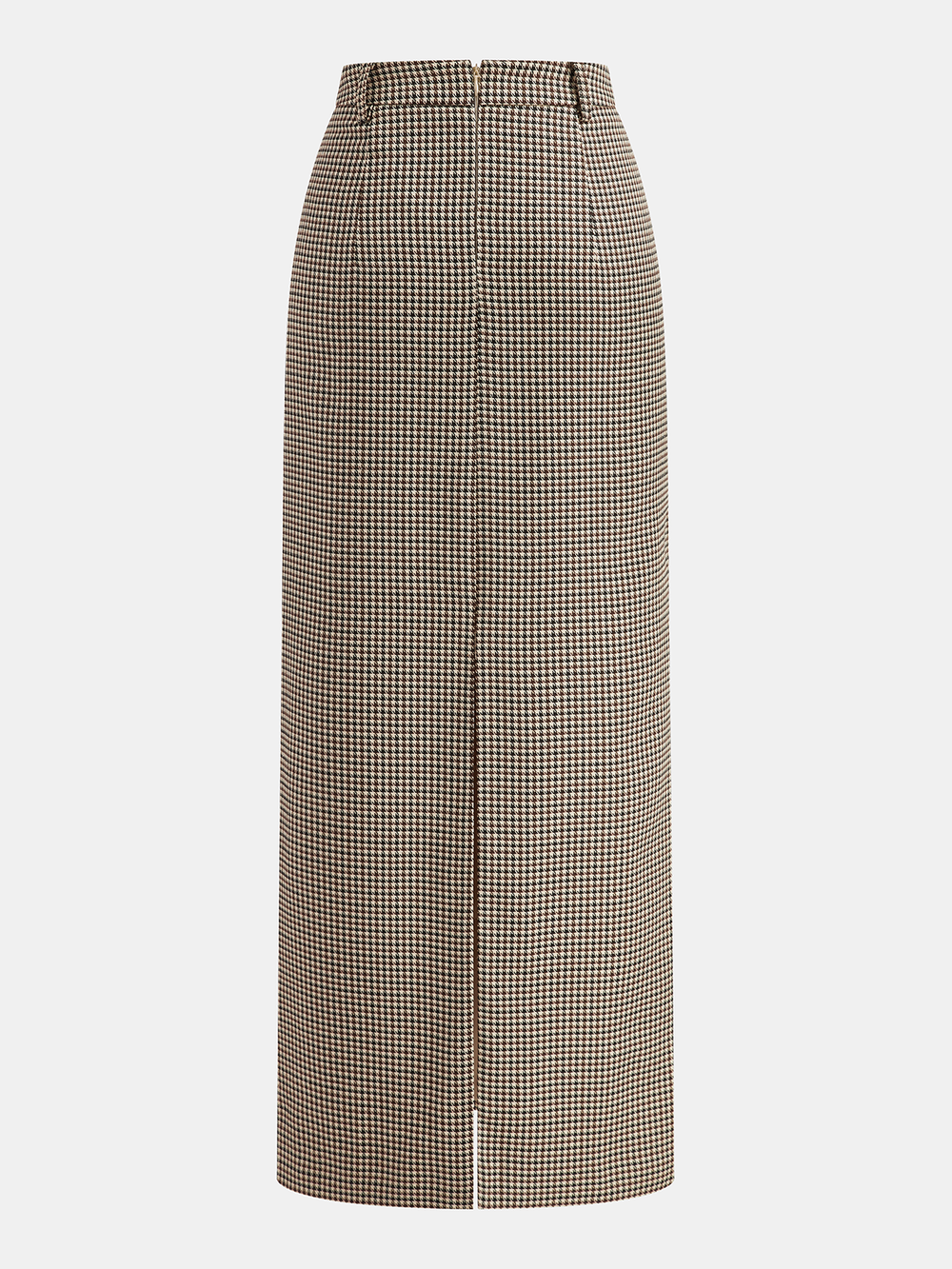 Houndstooth Midi Pencil Skirt — women's skirts, back view