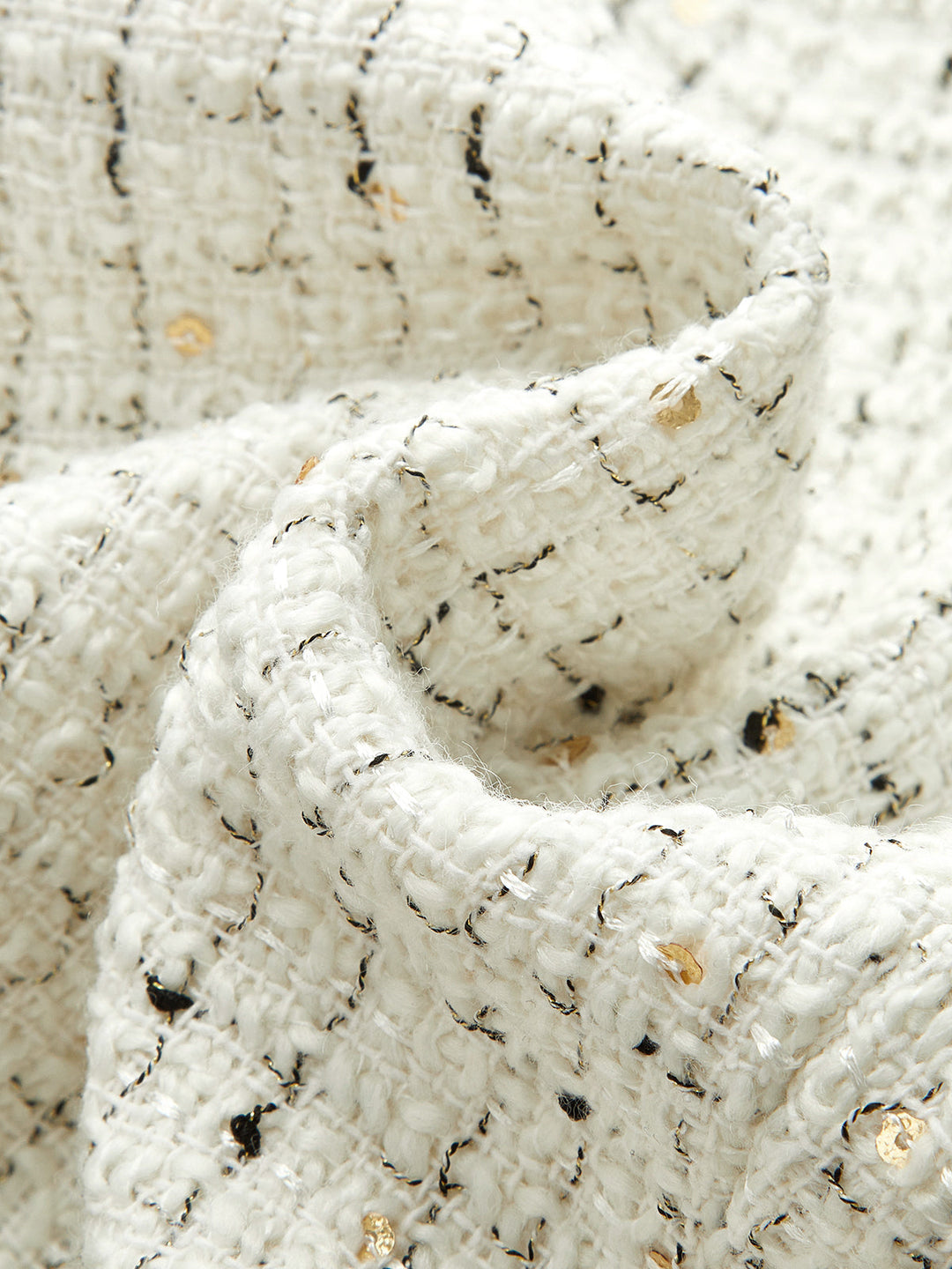 Frog Button Tweed Contrast Cuff Blazer