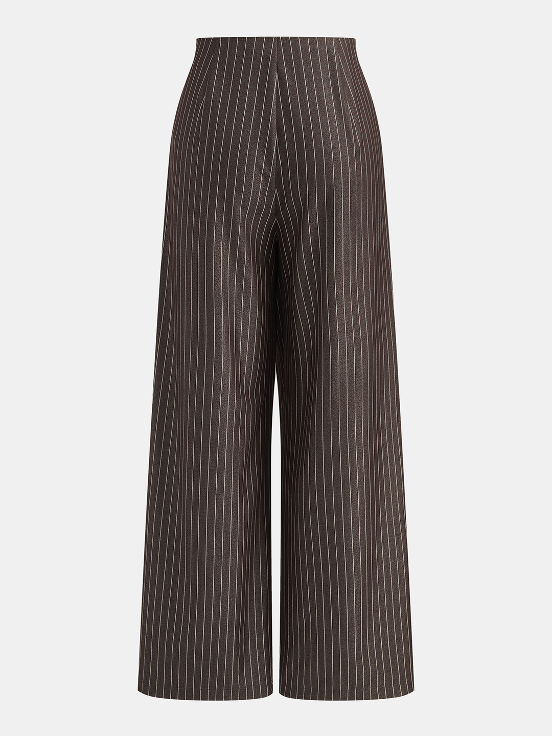 Twisted Waist Pinstripe Wide Leg Pants - women's trousers, side view