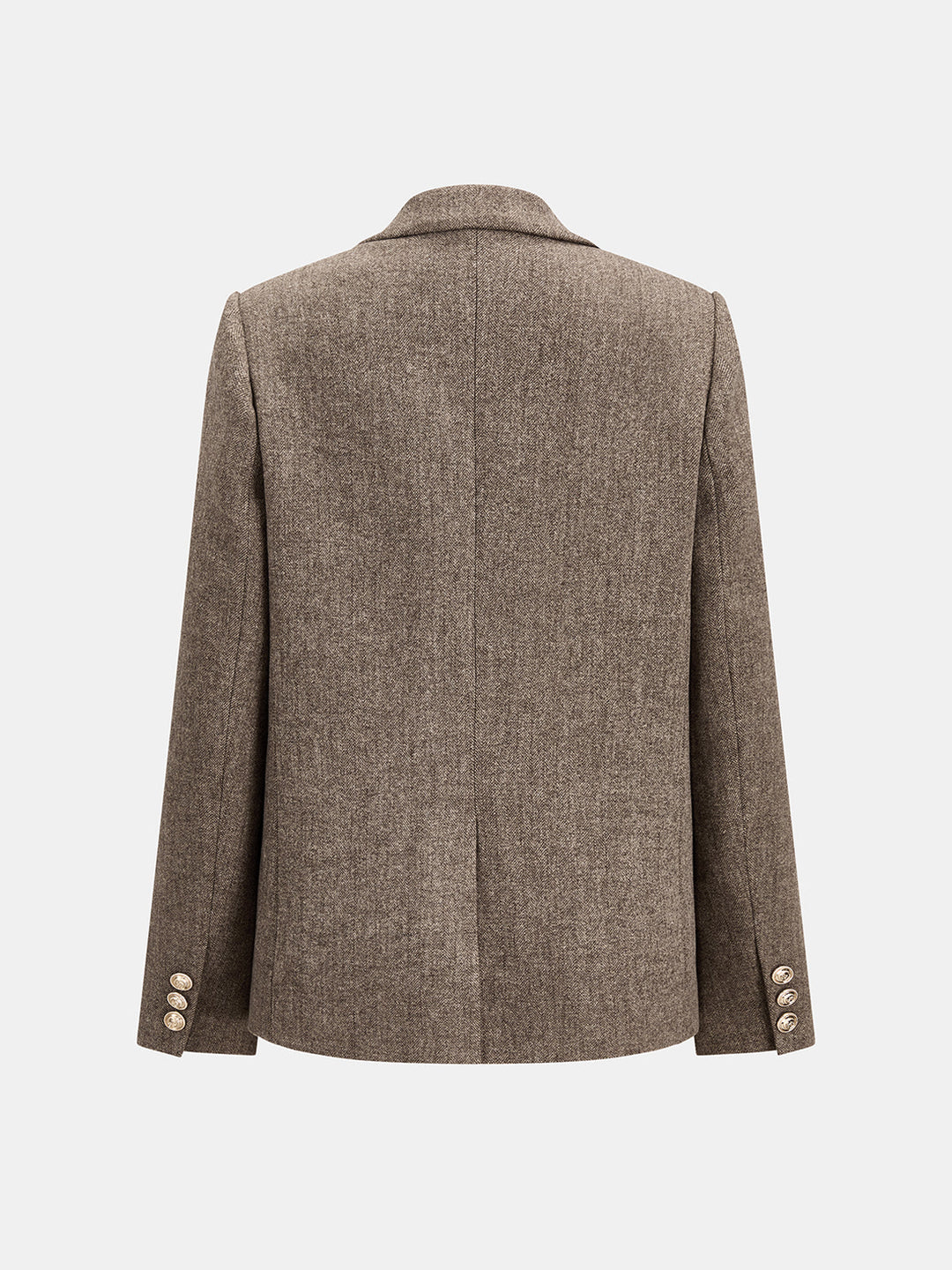 Herringbone Single Button Wool Blend Blazer - women's blazer, side view