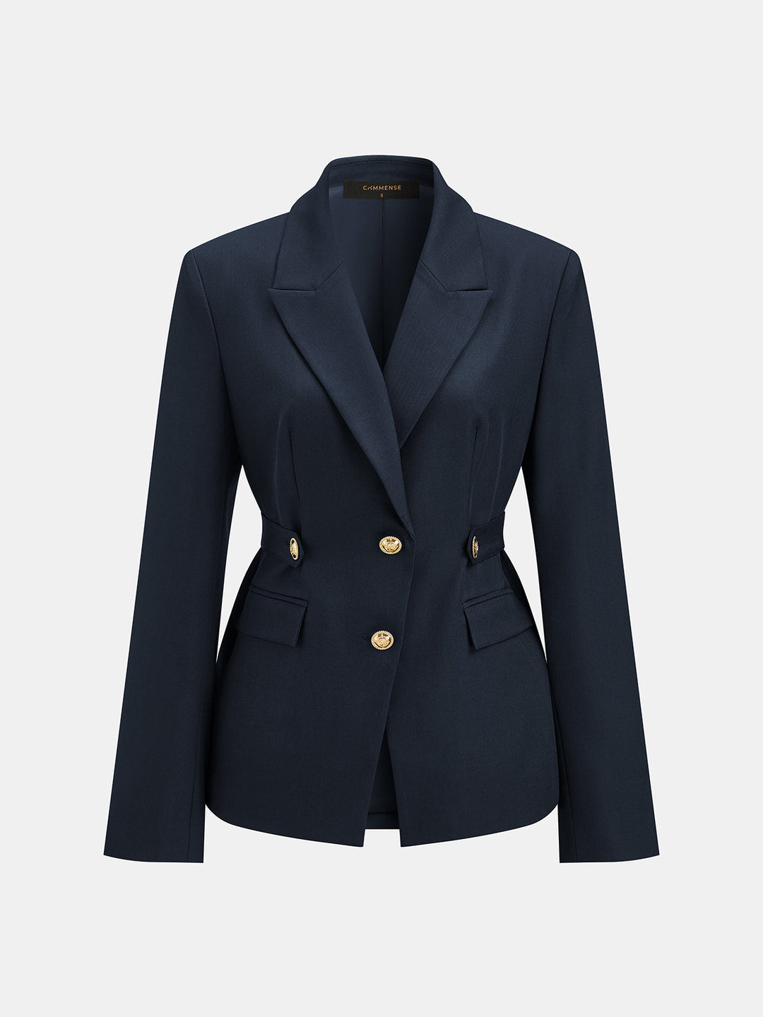 Striped Cuff Cinched Blazer