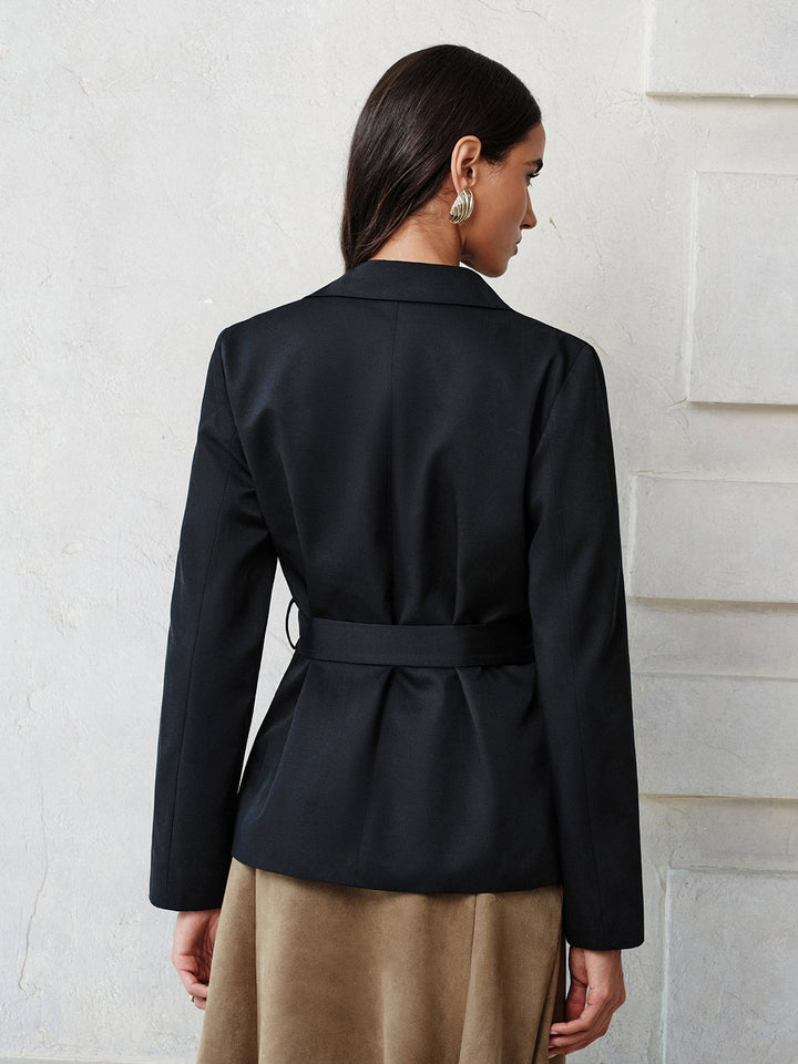 Reversible Collar Belted Trench Coat
