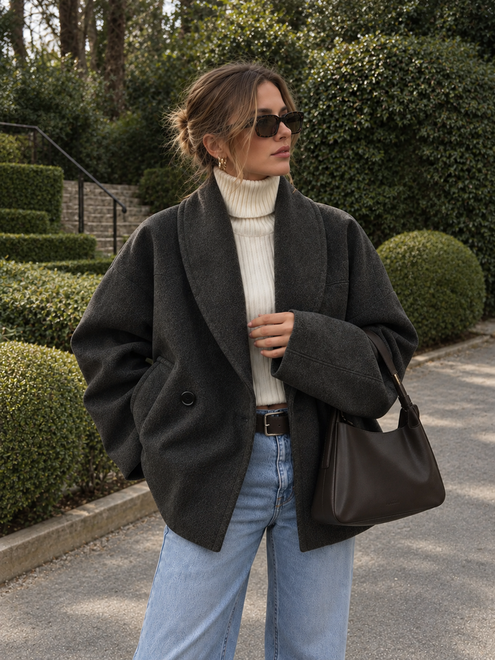 Tweed Pockets Loose Coat