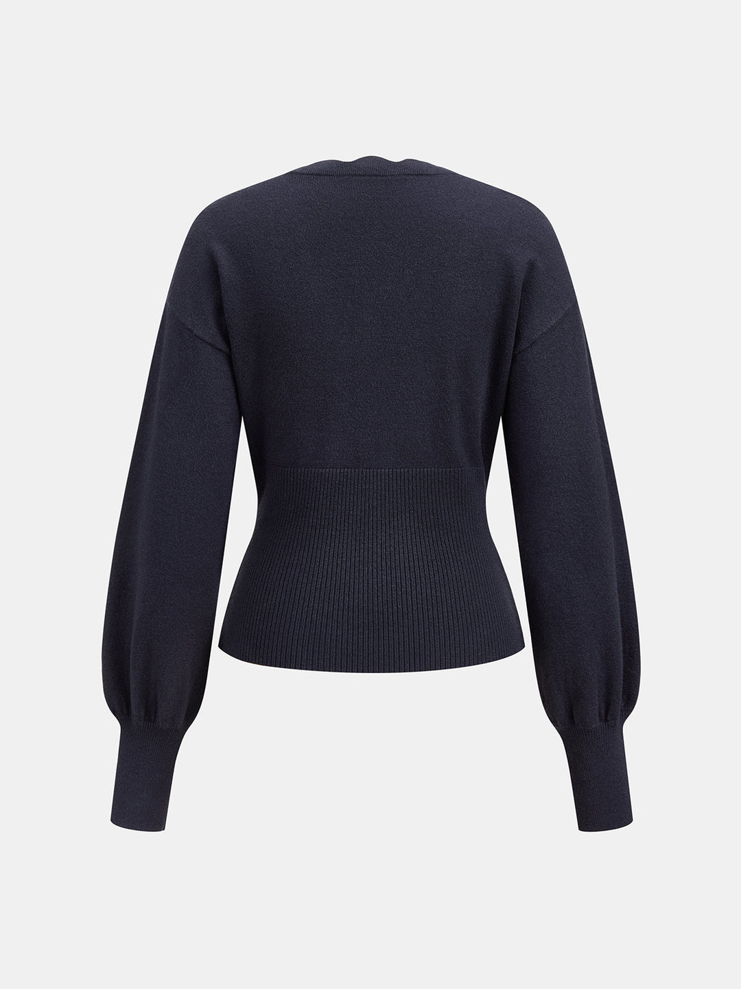 Scallop V Neck Knit Sweater