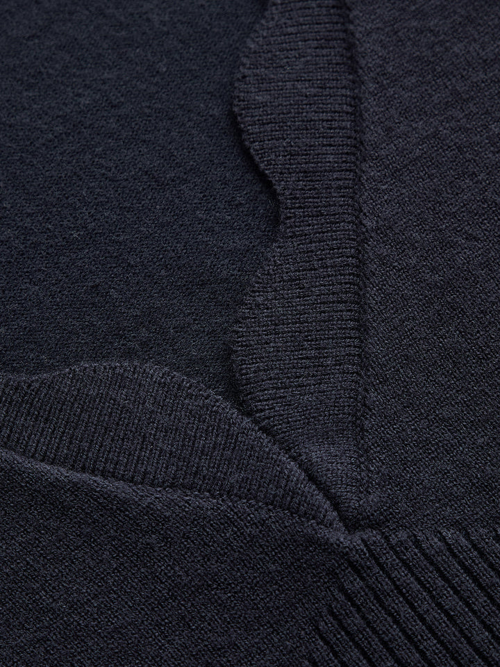 Scallop V Neck Knit Sweater