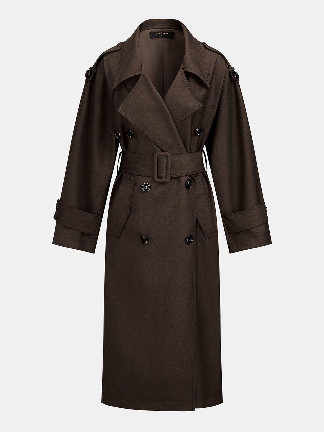 Double Breasted Long Trench Coat