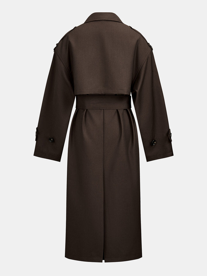 Double Breasted Long Trench Coat