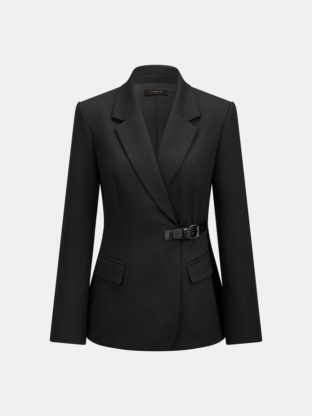 Buckle Waist Tailored Blazer — women's blazers, back view