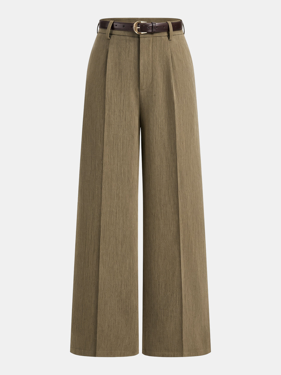 Tailored Pleated Belted Wide Leg Pants