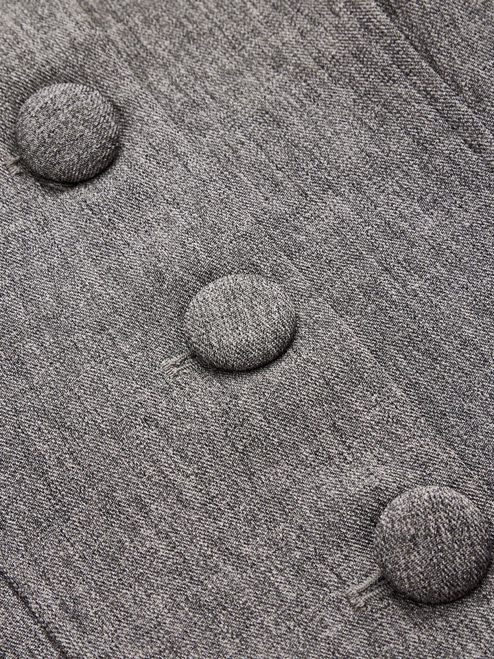 Tailored Button‑Front Collared Blazer