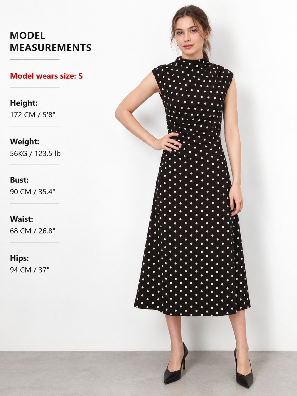 Polka Dot Cap Sleeve Midi Flare Dress