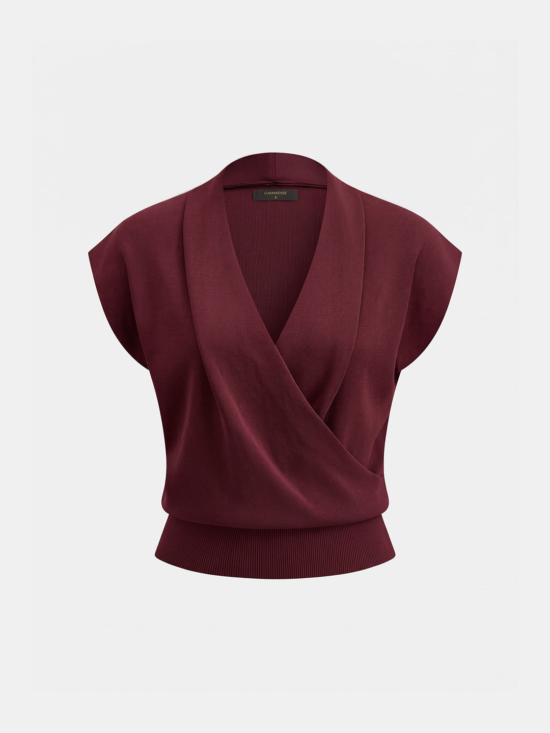 Wrap V Neck Sleeveless Knit Top