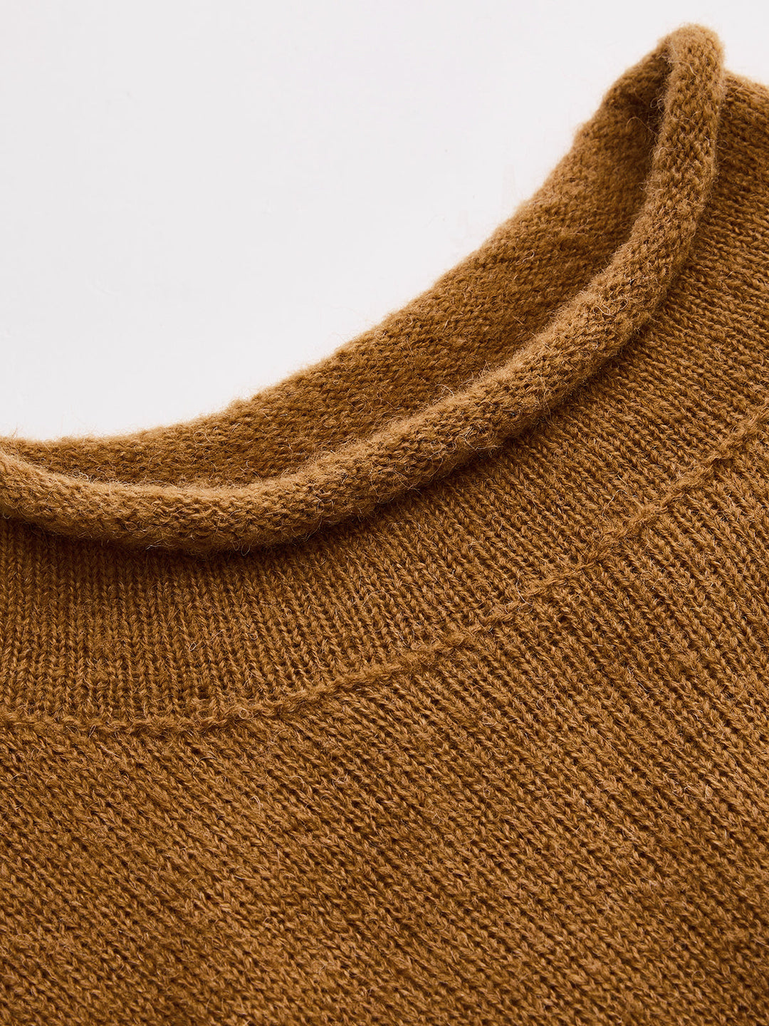 Color‑Block Turtleneck Wool Blend Knit Dress