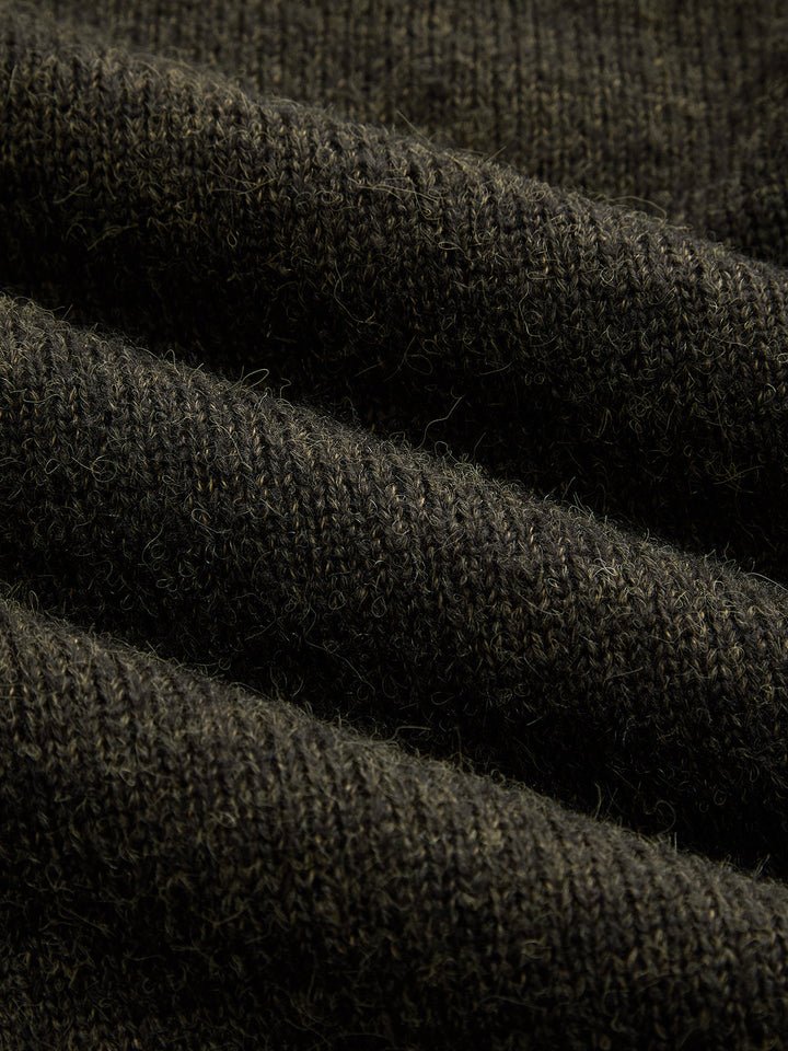 Color‑Block Turtleneck Wool Blend Knit Dress
