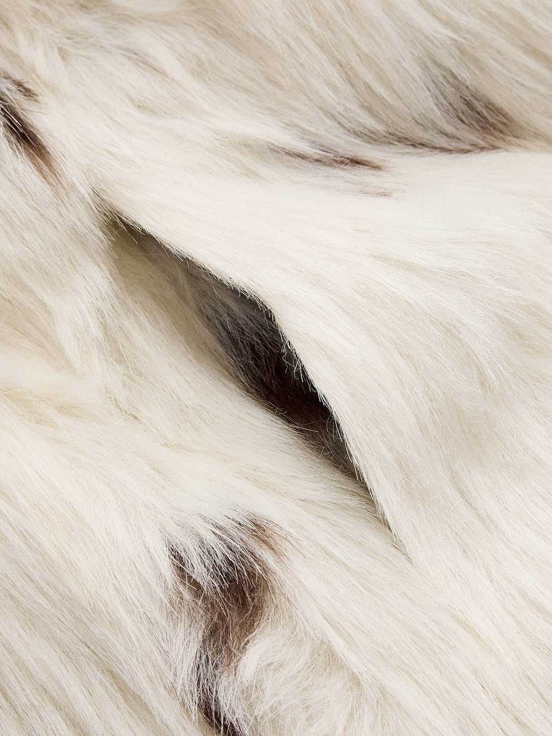 Cow‑Print Faux Fur Lapel Long Coat