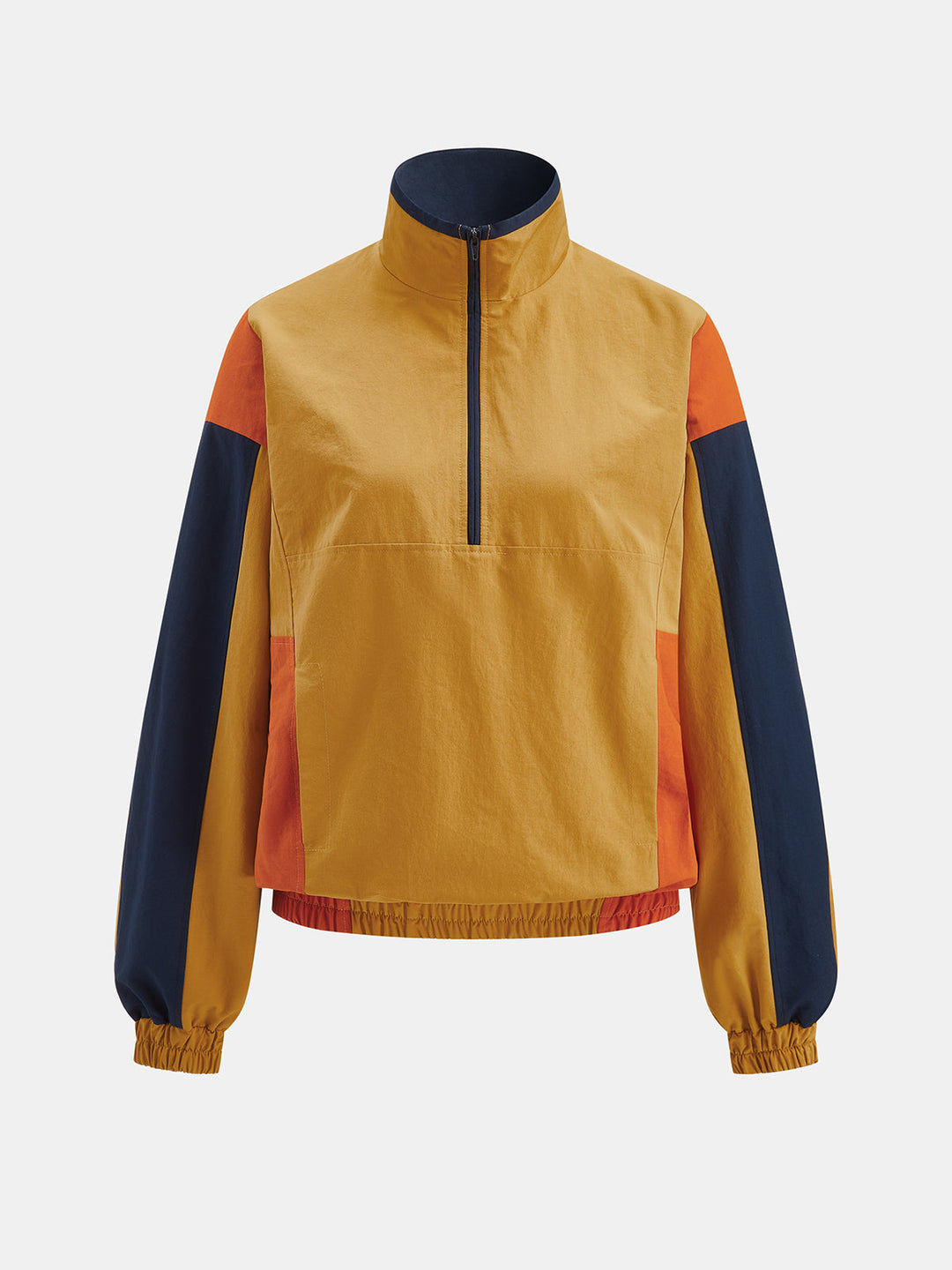 Multi‑Color Panel Half Zip Jacket