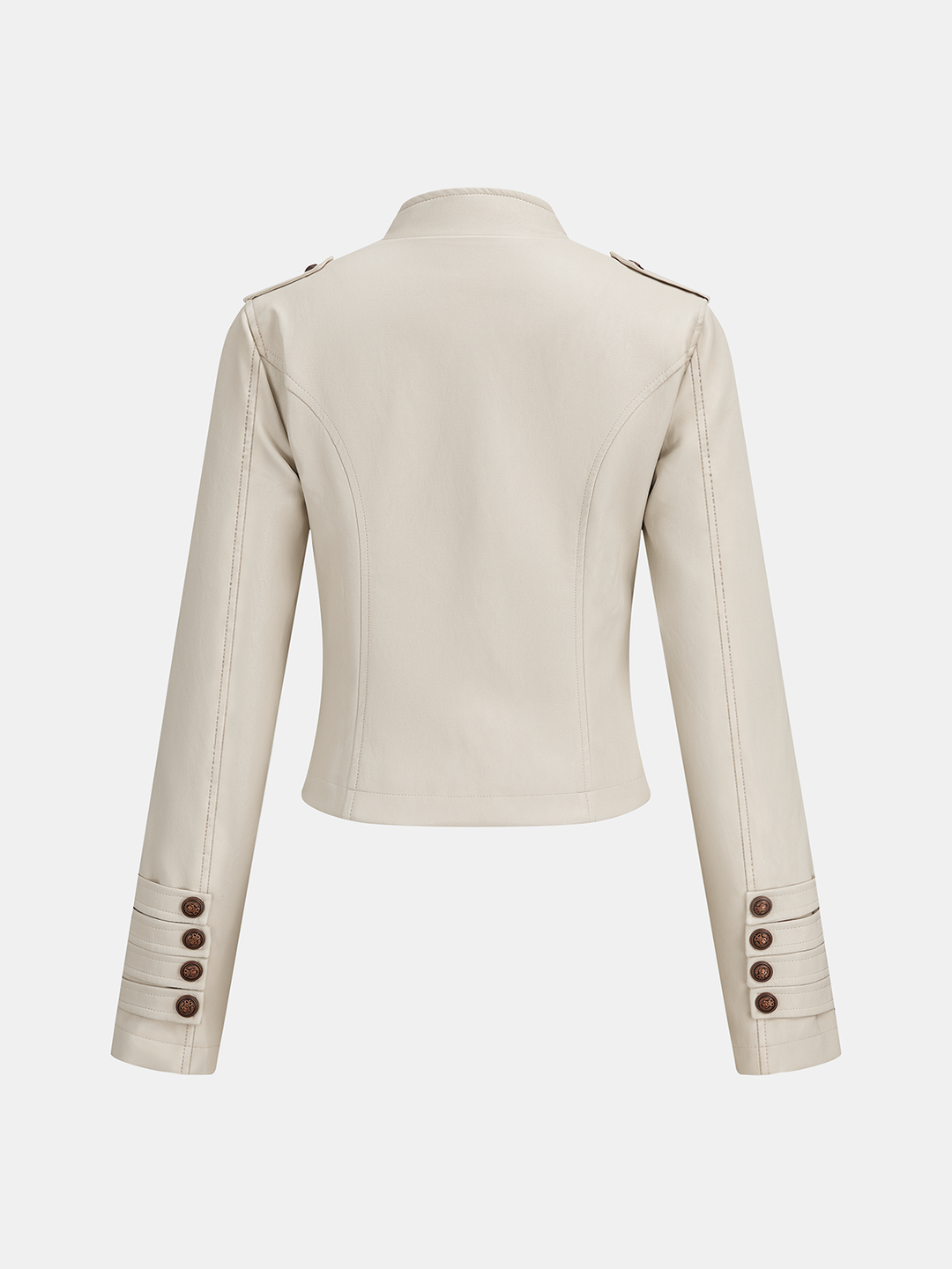 Napoleon‑Style Faux Leather Jacket