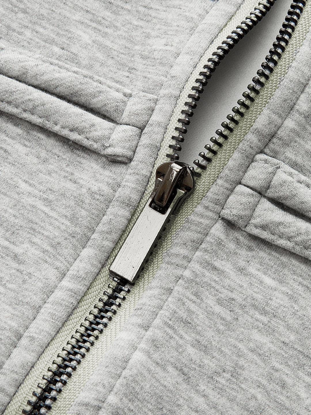 Button Detail Zip-Up Jacket