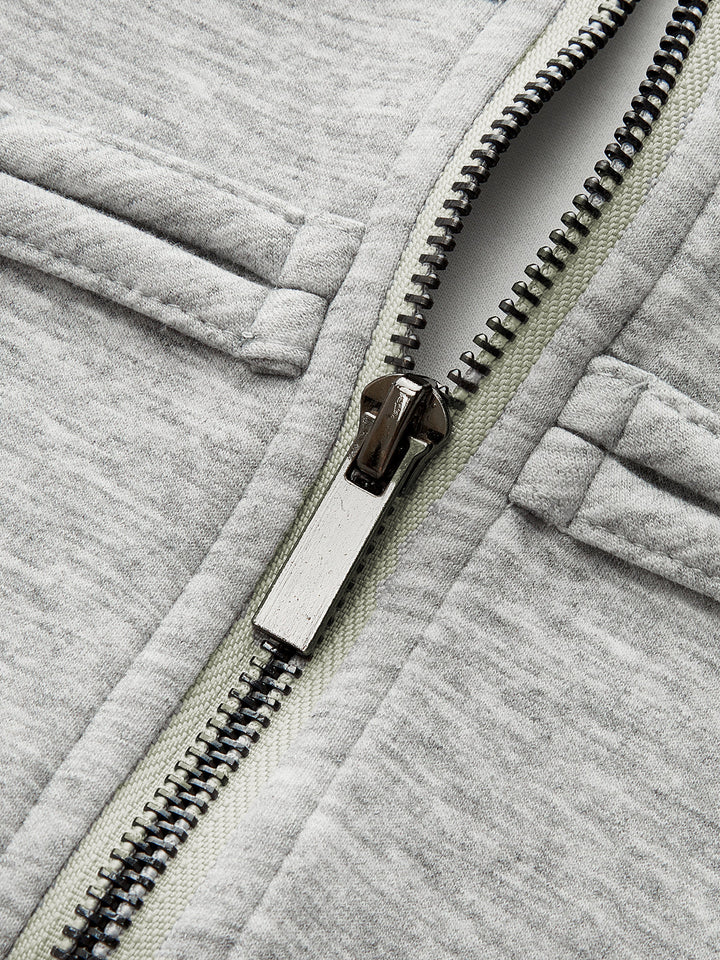 Button Detail Zip-Up Jacket