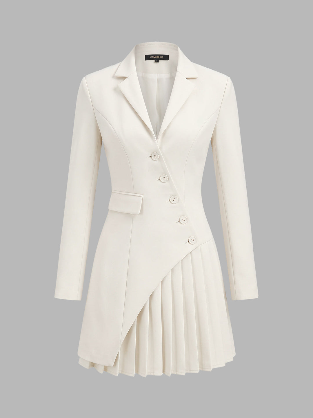 Asymmetric Pleated Blazer Dress
