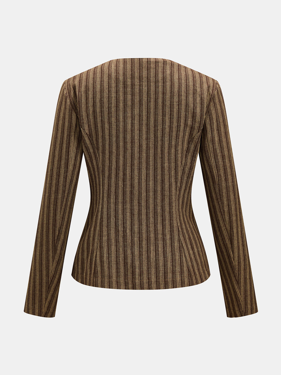 Diagonal Button Striped Jacket