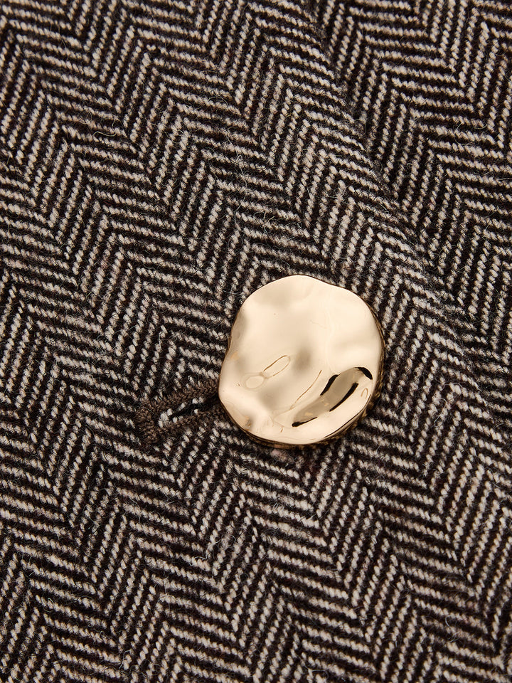 Two Way Collar High Wool Blend Blazer