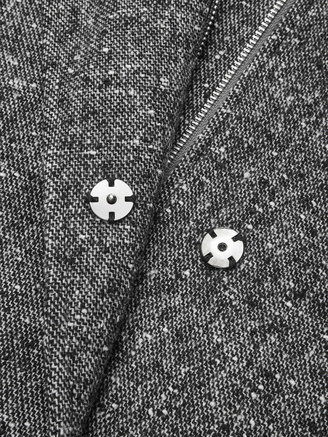 Belted Speckled Tweed Coat