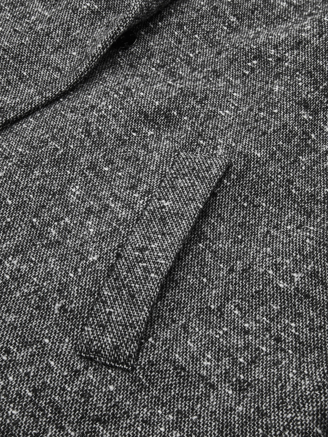 Belted Speckled Tweed Coat