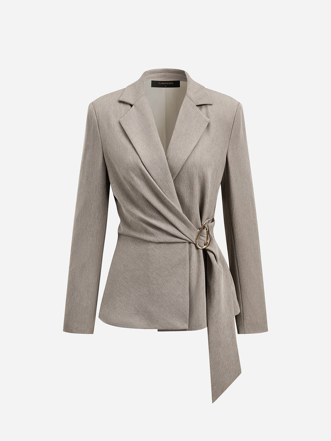 Tie-Waist Lapel Wrap Blazer