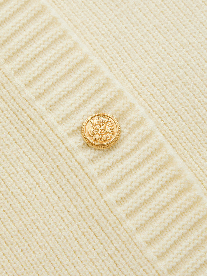 Metal Button Short Sleeve Knit Mini Dress