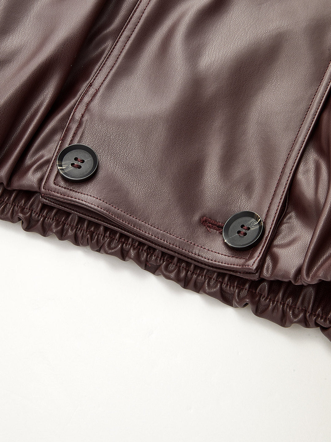 Double Breasted Faux Leather Biker Jacket