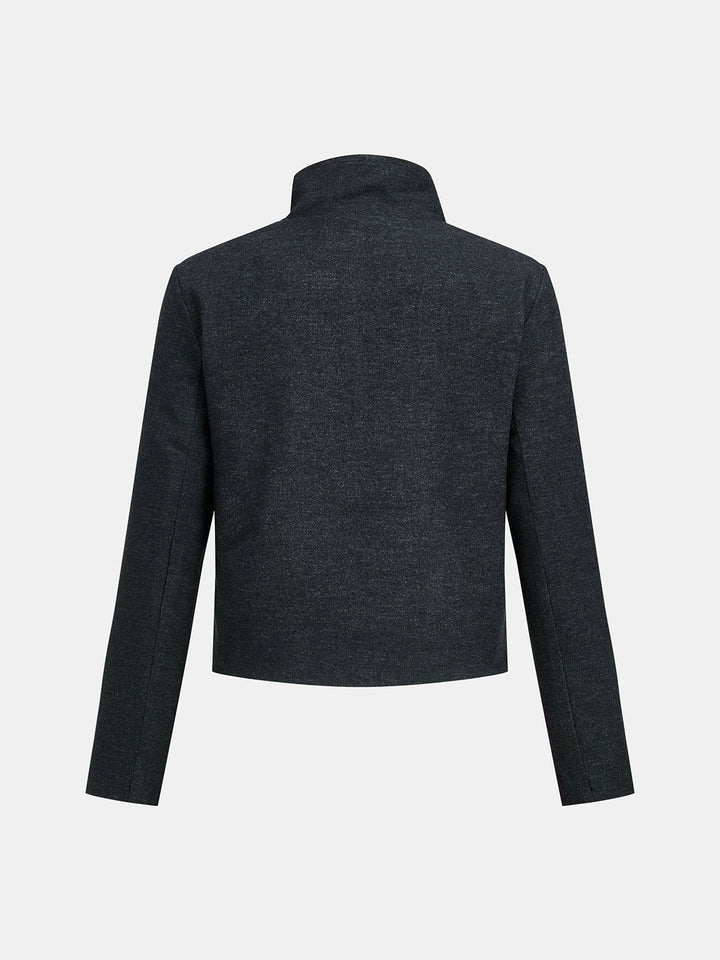 Asymmetrical Button Ruched Top