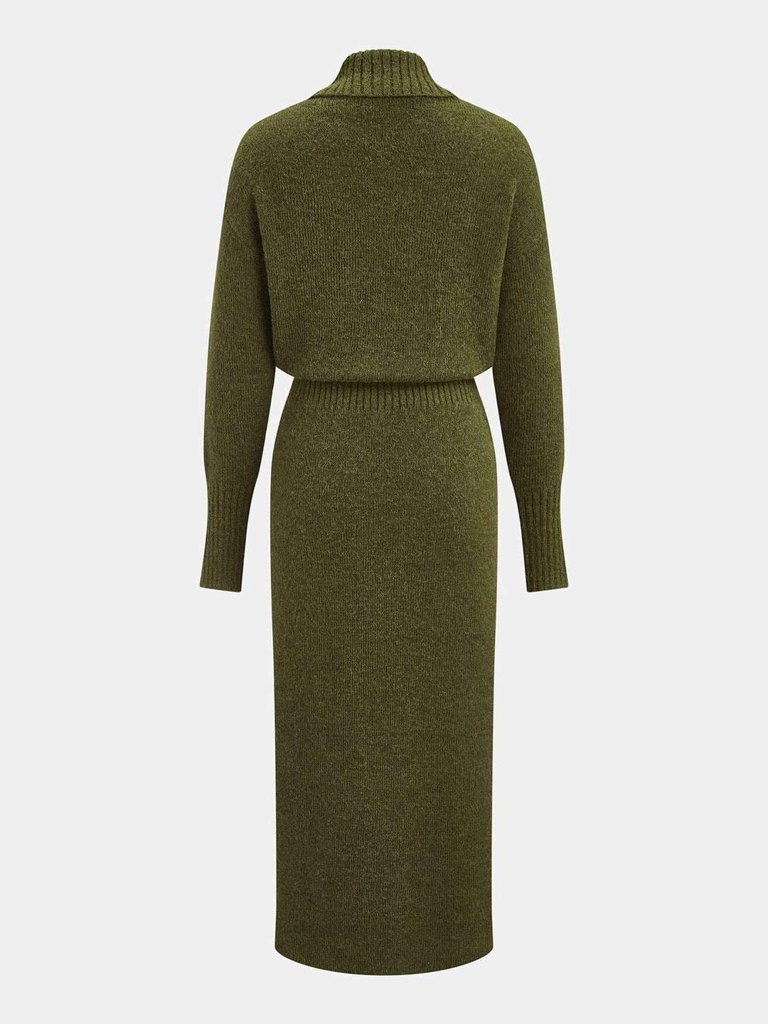 Wrap V-Neck Long Sleeve Knit Dress