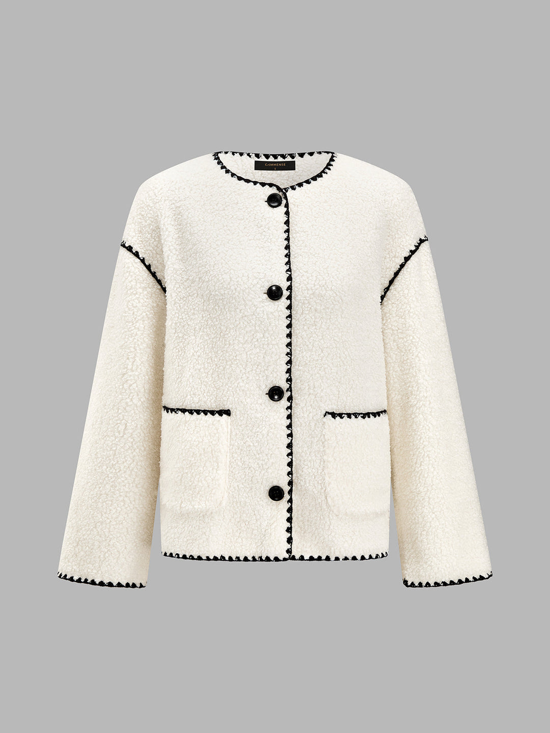 Contrast Trim Fleece Jacket