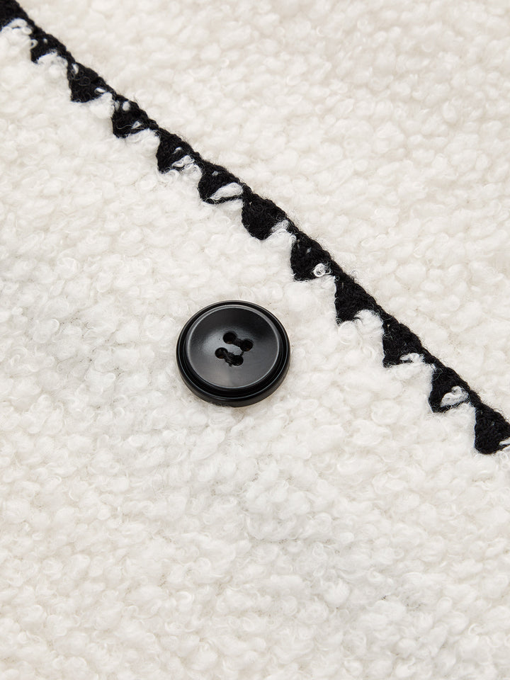 Contrast Trim Fleece Jacket