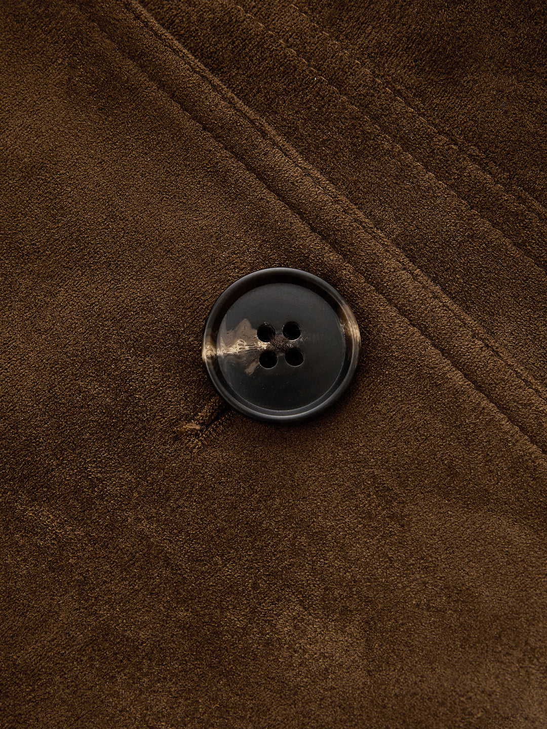 Faux Suede Double Breasted Blazer - women's blazer, detail close-up