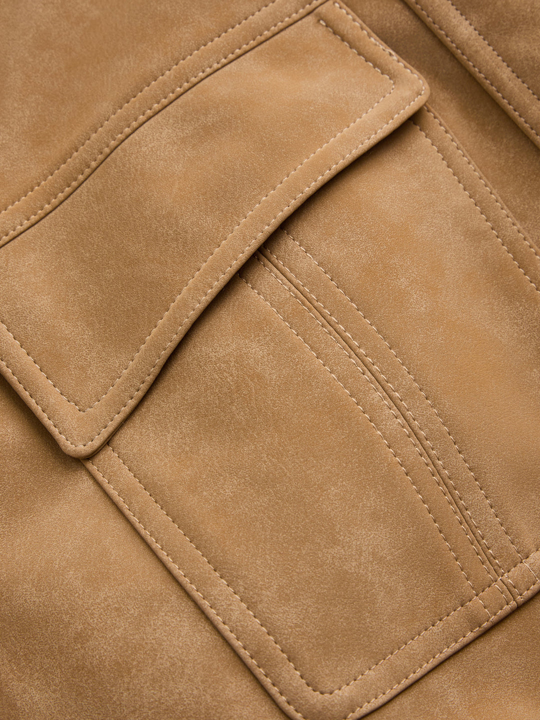 Drawstring Waist Faux Suede Jacket