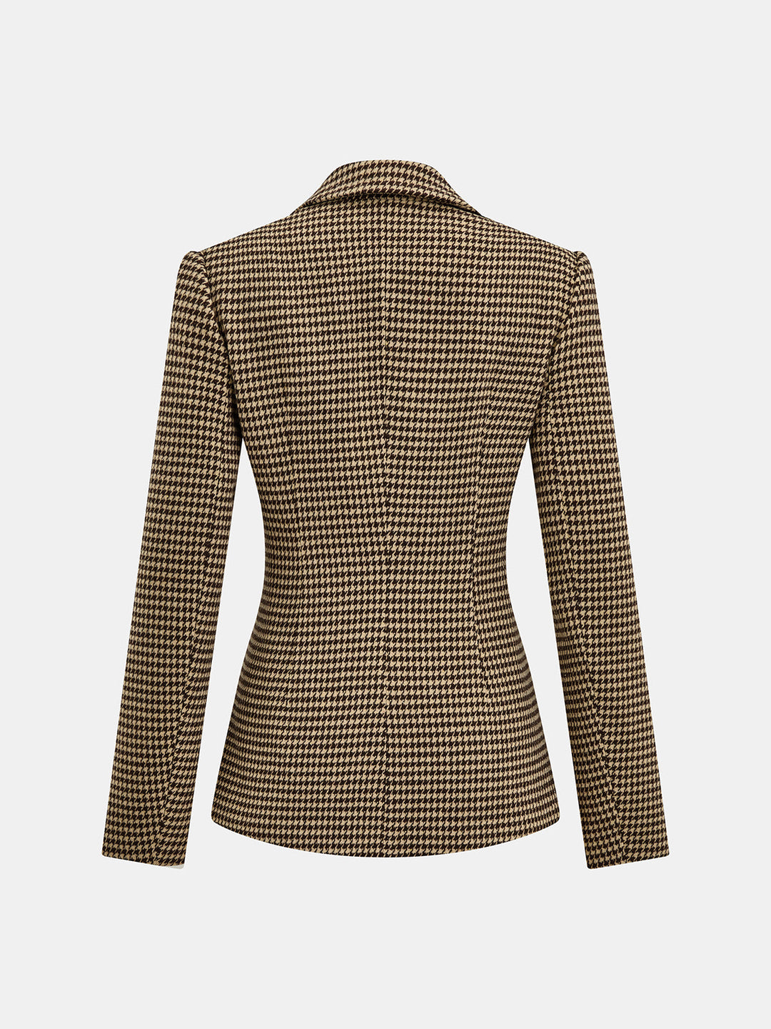 Houndstooth Tie‑Waist Blazer