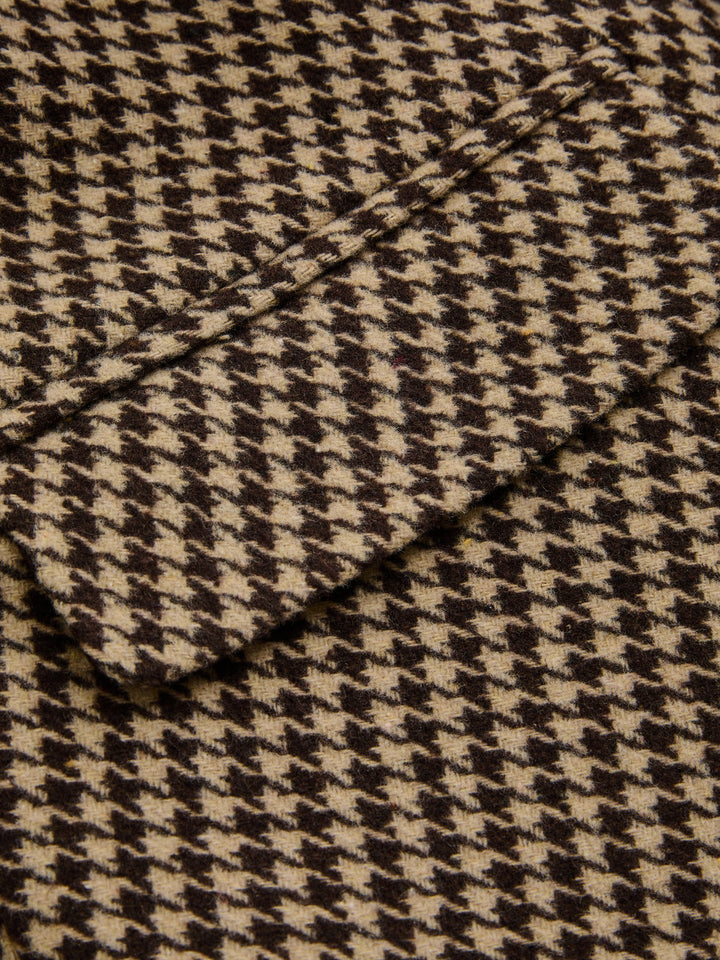 Houndstooth Tie‑Waist Blazer