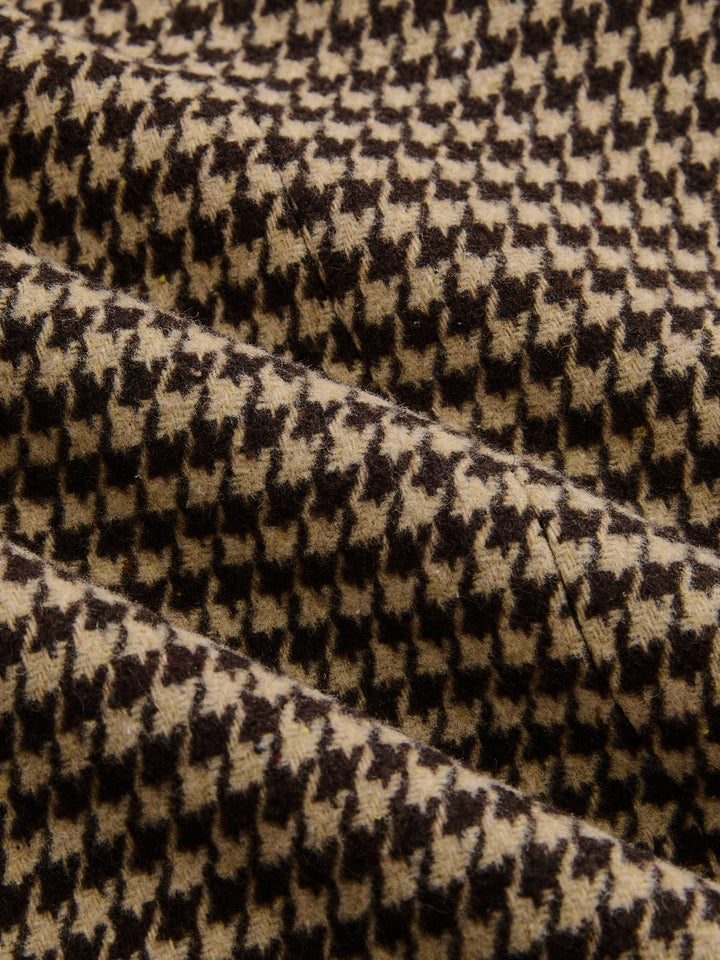 Houndstooth Tie‑Waist Blazer