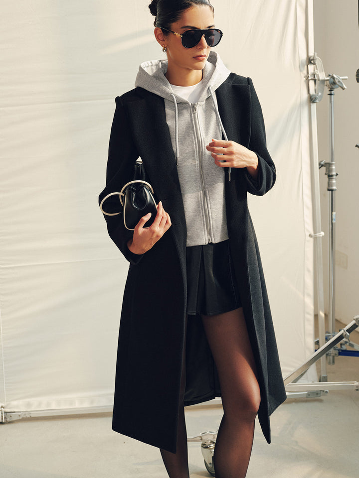 Detachable Hood Midi Long Coat