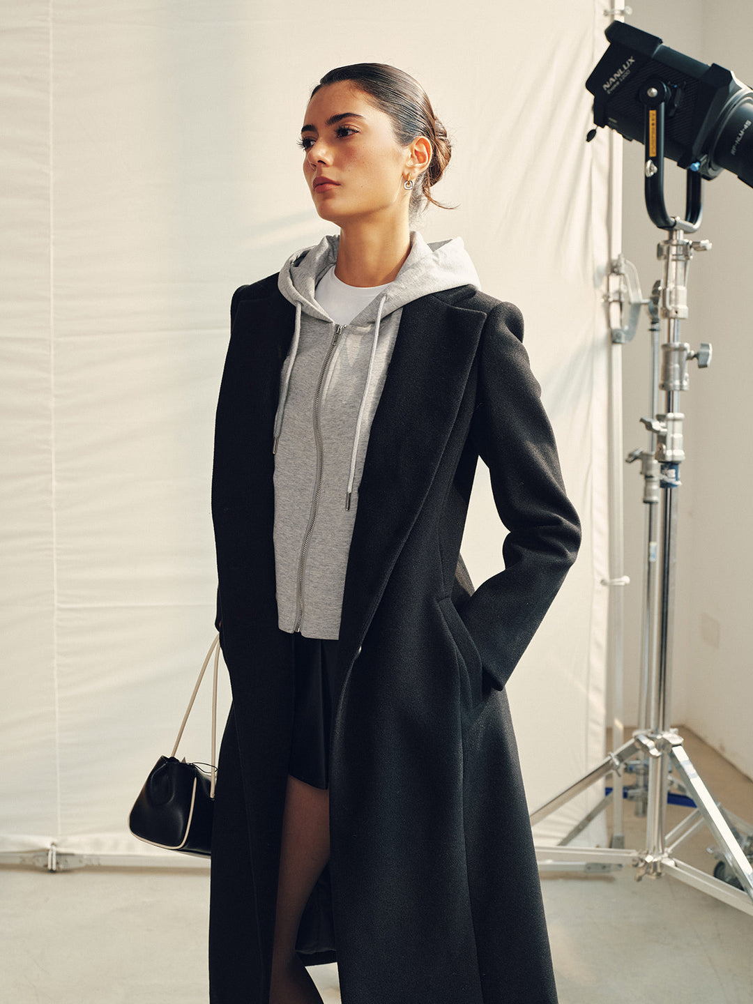 Detachable Hood Midi Long Coat