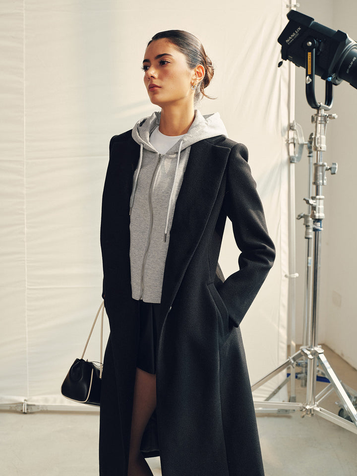 Detachable Hood Midi Long Coat